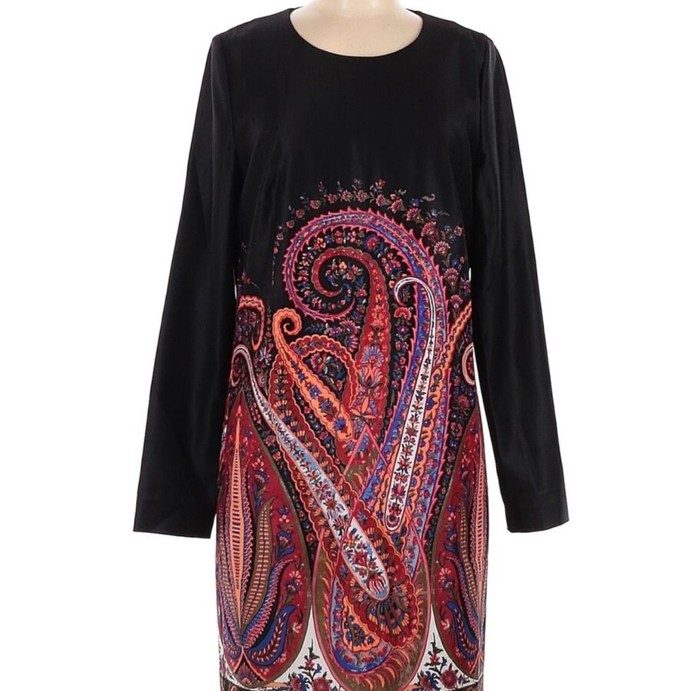 Marchesa Voyage Black Patterned Dress Size 10